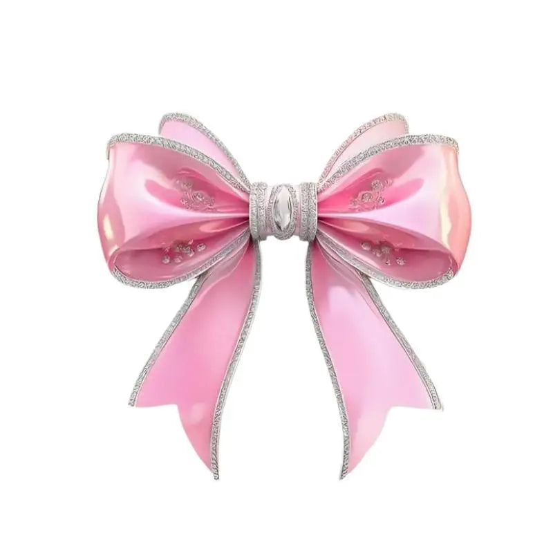 décoration murale moderne autocollant rose arc ruban brillant nuit adhésif PVC toilette couvercle