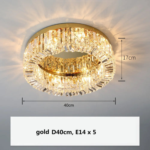 plafonnier led or cristal moderne 16 lumières transparent chambre salon