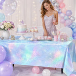 nappe paillettes violet rose argenté table festives galaxie étoiles pâques noël anniversaire mariage