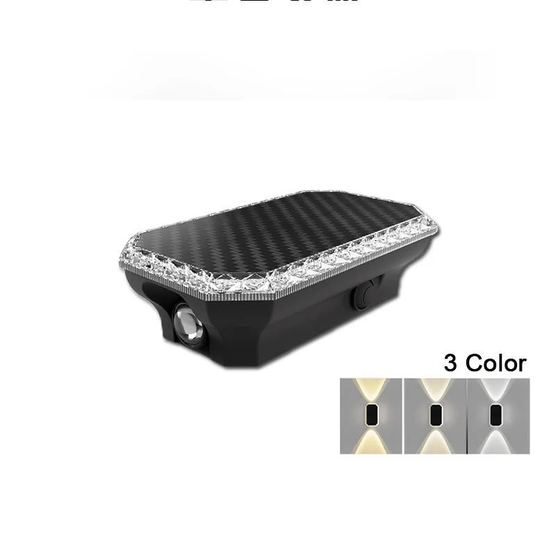 applique murale led controle auto rgb noir blanc contemporaine hydrofuge ip65 abs