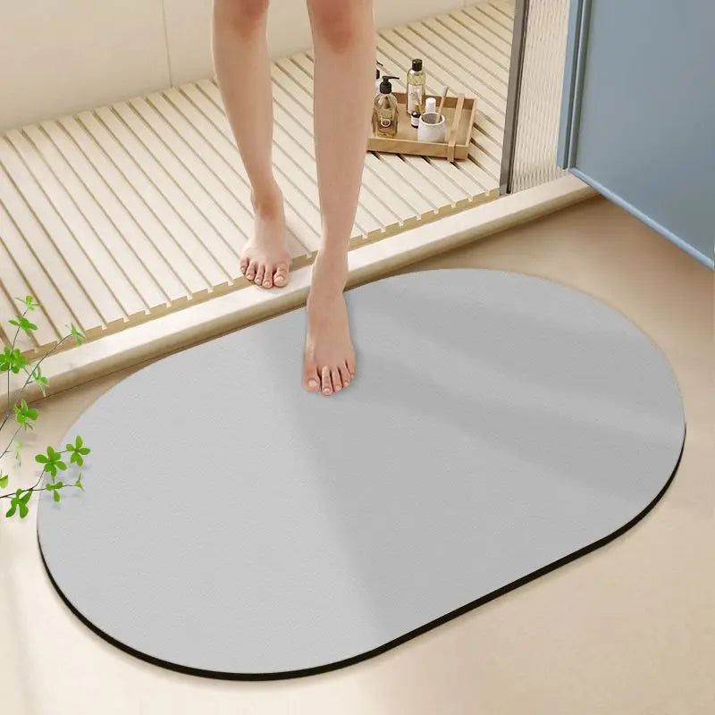 tapis bain rapide antidérapant absorbant moderne gris uni adhésif salle bain entrée chambre