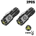lampe torche rechargeable led 1000lm noir clip étanche 18350 compact usb emergency camping