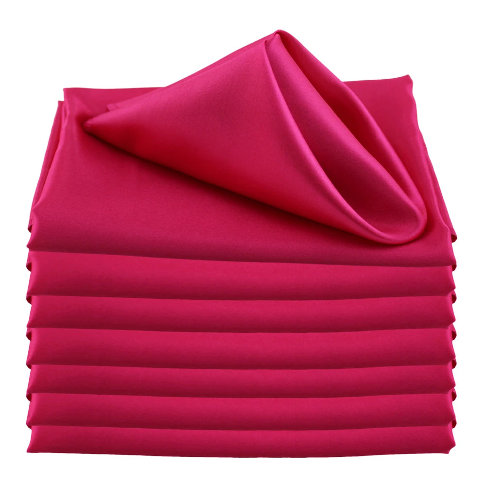 serviettes table satin carrées mariage décoration fête couleur unie classique