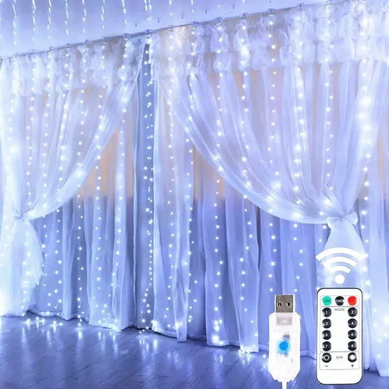 guirlande lumineuse noel led blanc doré bleu multicolore étoiles cercles moderne adhésif usb portable