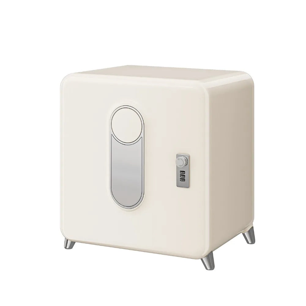 coffre fort rétro vintage mini rangement serrure combinatoire noir rouge beige