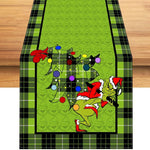 chemin table noël lin blanc motifs flocons neige guirlande sapin décoration table hiver
