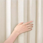 rideau plissé porte tissu oxford polyester épais beige clair moderne isolation imperméable anti huile