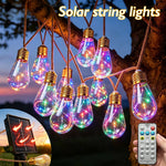 guirlande lumineuse solaire 16 ampoules vintage transparente marron clair bohèmeextérieur
