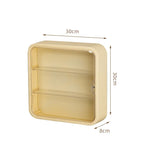 boîtes figurines transparentes modernes beige jaune violet blanc adhésives 30cm 30cm
