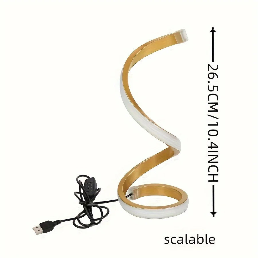 lampe table moderne spirale noir blanc orange réglable chambre salon