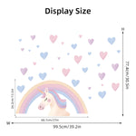 Stickers muraux licorne arc ciel cœur enfants chambre fille décoration pièce jouet vivante illustration
