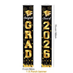 bannières graduation noir doré étoiles confettis caps moderne festives 2026 congratulations proud