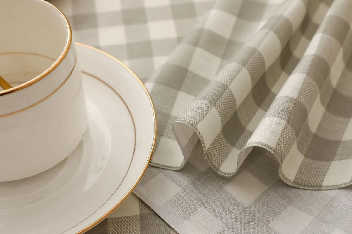 tissu coton imprimé carreaux rose gris bleu beige orange classique serviettes table 160cm non
