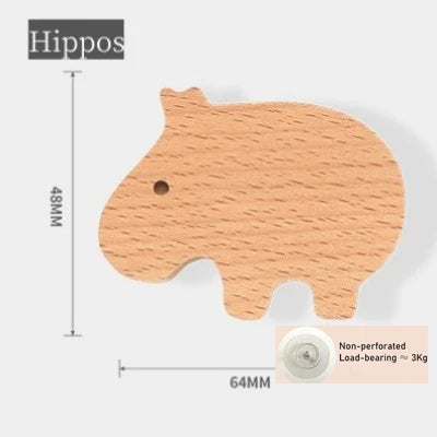 porte clés mural animal bois naturel minimaliste adhésif vis simple modernité chambre enfantDecorationMurale