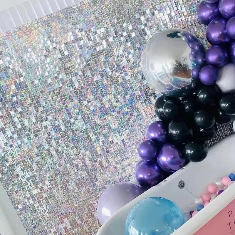 Kit de 64 carrés à paillettes pour créer un arrière-plan photo festif