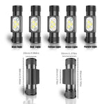 lampe torche rechargeable led uv blanc rouge verte bleue pêche chasse ceinture moderne