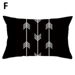 coussins géométriques motifs mandalas modernes polyester noir blanc minimaliste 30x50cm