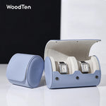boîte montres cuir simili bleu clair moderne slots rangement voyage