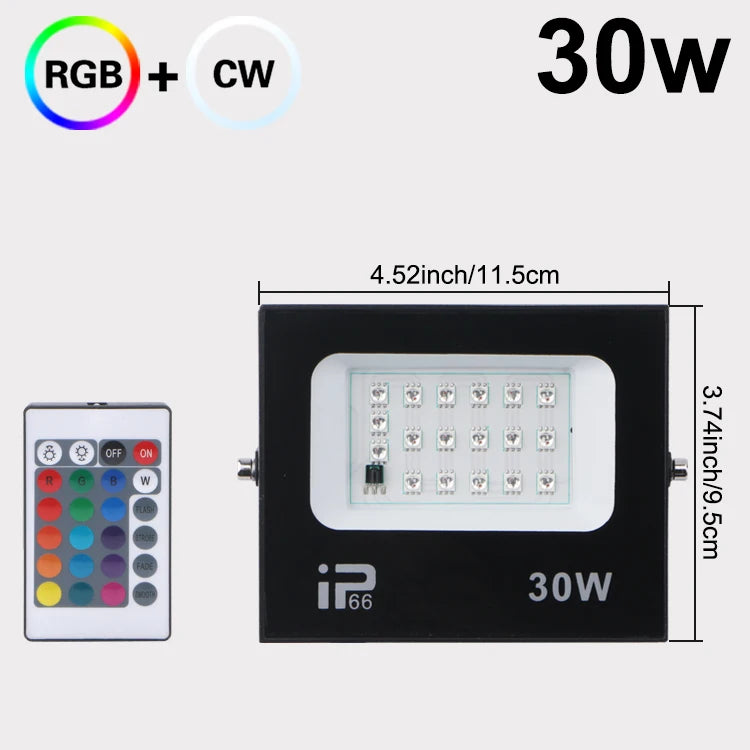 projecteur led moderne 6500k rgb étanche garage extérieur 220v 10w 200w