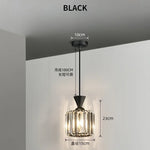 Suspension lumineuse moderne strass transparente noir doré élégante câble