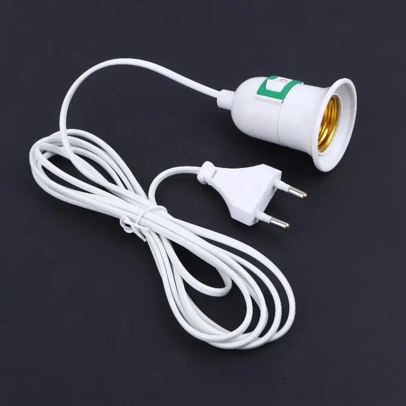 support lampe câble blanc interrupteur douille e27 prise industrielle utilitaire 10 mètres