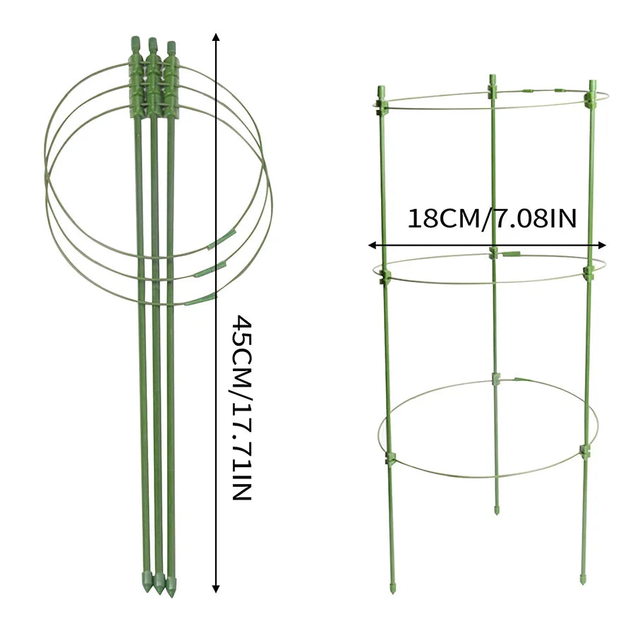 supports plantes tomates vert robustes boucles ajustables 45cm 90cm 18cm trois tailles différentes jardins