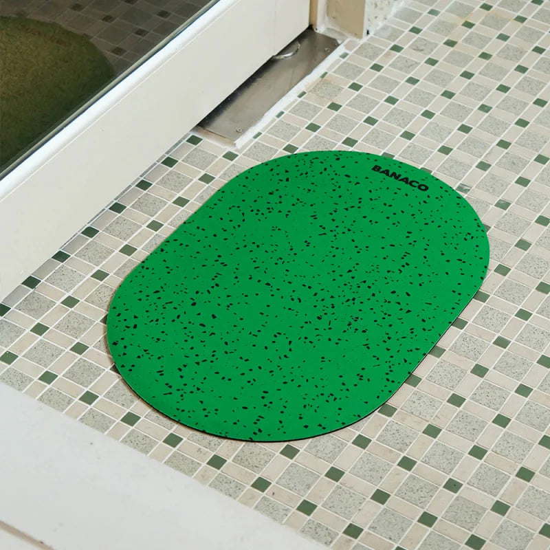 tapis bain antidérapant moderne motif grains noirs absorbant salle bain douche séchage rapide