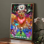toile d'art moderne illustration animée personnages paysage couleur cœur fleurs contemporain