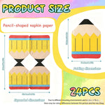 serviettes papier créatives crayon scolaire jaune rouge bleu noir festives 24 pièces