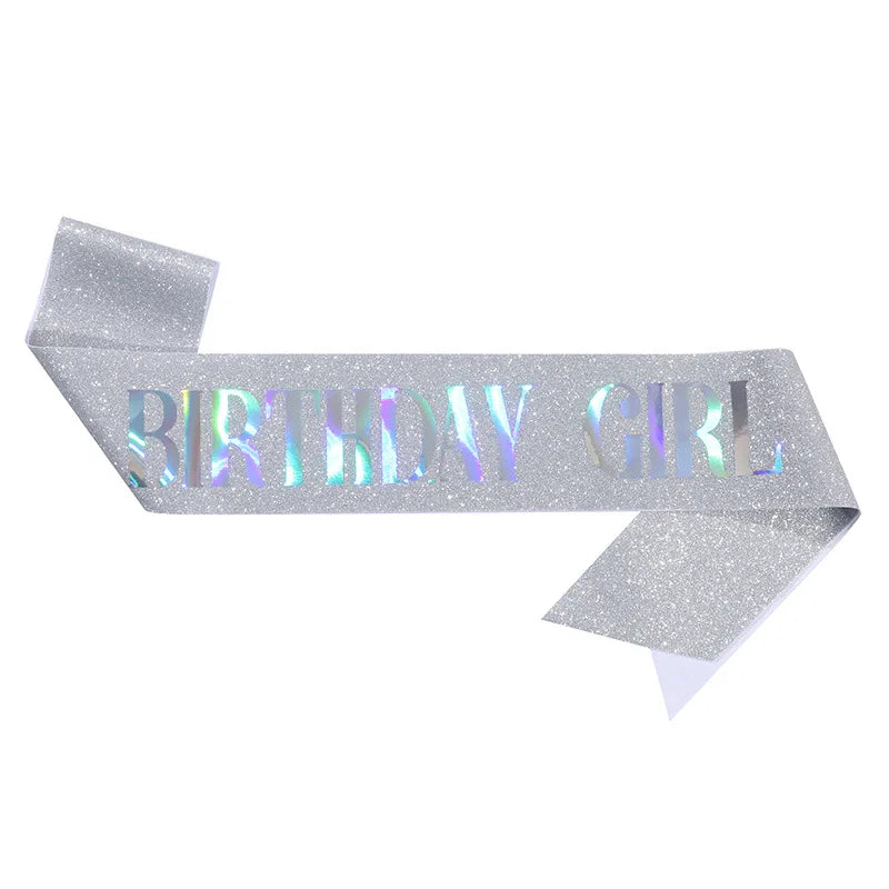 ruban pailleté festif anniversaire fille femme blanc rose bleu vert doré holographique