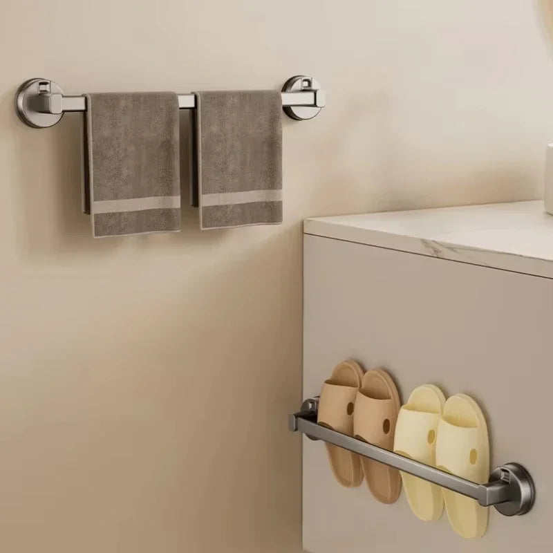 porte serviettes mural gris moderne ventouse texture mat longueur 50cm support serviettes fixe