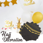 serviettes jetables noires or motifs dorés pack 16 pièces fête moderne