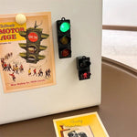 feu circulation aimants décoration maison noël dessins animés autocollants magnétiques réfrigérateur rond lumineux
