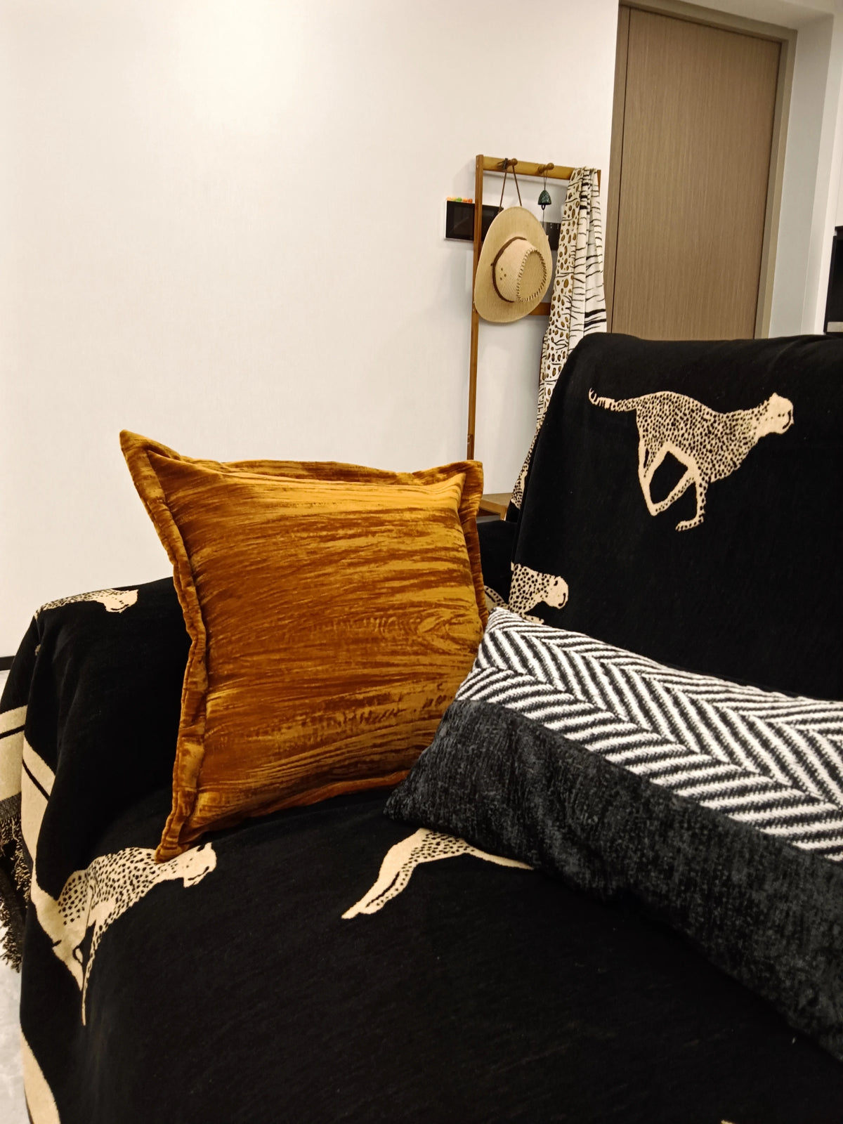 coussins marron rayures contemporains canapé chaise décoration maison 45x45cm 30x50cm remplis polyester