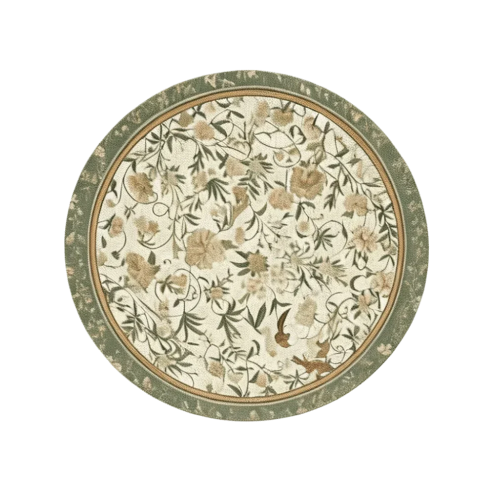 placemat classique floral oiseaux vert beige rose blanc 35cm 35cm