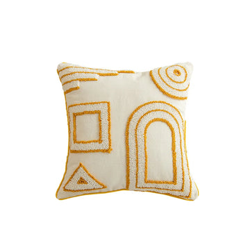 coussins décoratifs géométriques boho chic blanc moutarde tassel chambre canapé maison sans rembourrage