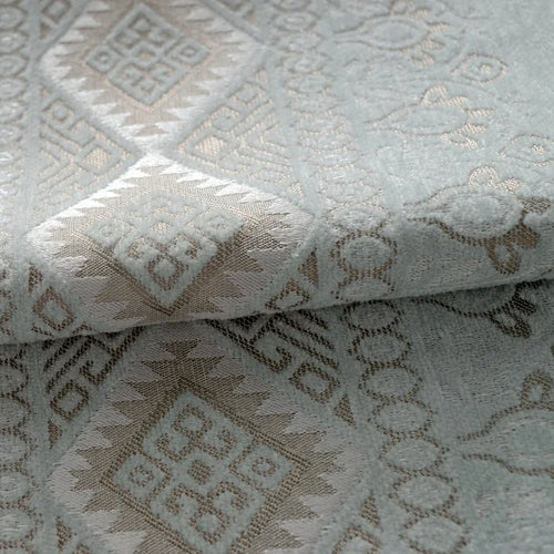 rideau occultant moderne gris beige motif géométrique anneaux métalliques salon chambre fenêtre