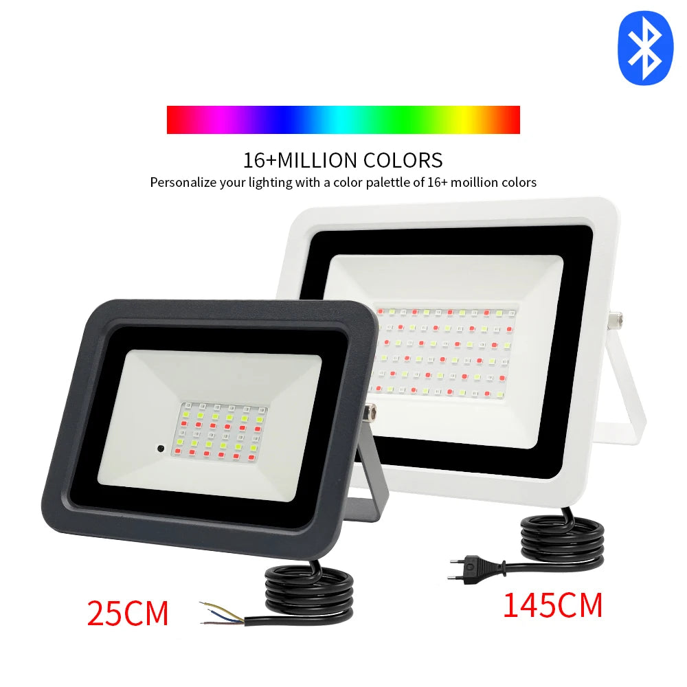 projecteur led intelligent blanc noir moderne certification vde ul cqc bluetooth clips latéraux