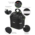panier vélo utilitaire noir tissu oxford toile réfléchissante fixe guidon sportif transporte chien