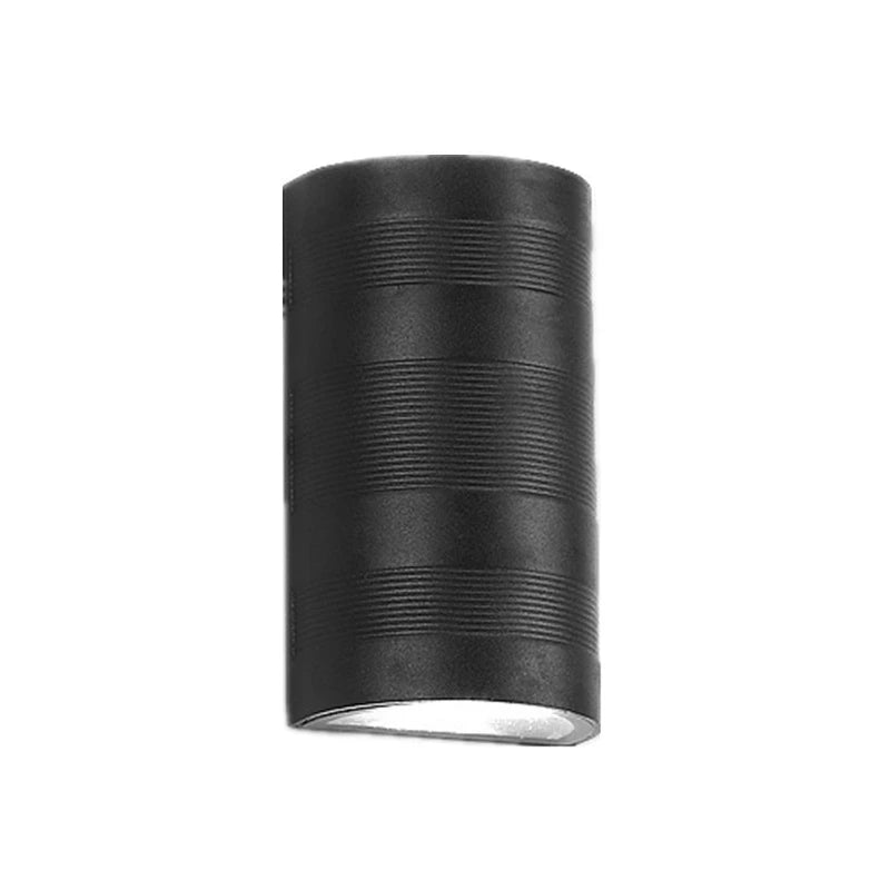 applique murale led moderne aluminium noir rayures ip65 extérieure 6w 85265v
