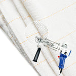 tissu blanc toile lin rustique lignes jaunes lavable machine blanc rustique