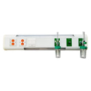 panneau mural industriel blanc vert orange prises électro gaz médicaux interrupteur fenêtre translucent