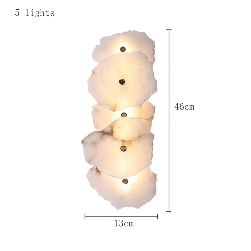 applique murale led marbre naturel moderne minimaliste fixee mur blanc gris