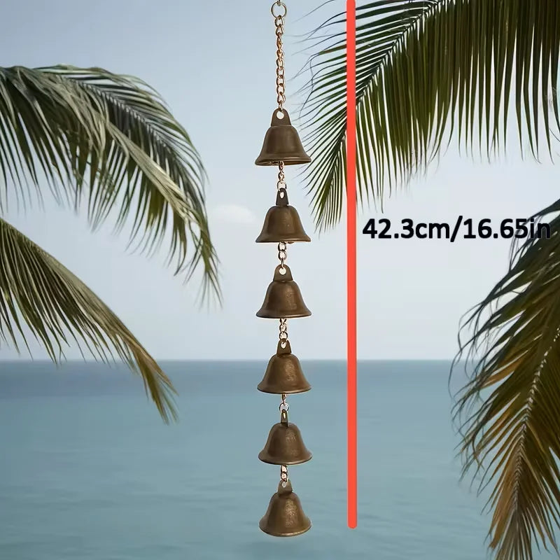 guirlande cloches métal bronze vert zen bohème chaîne décorative suspendue intérieur extérieur