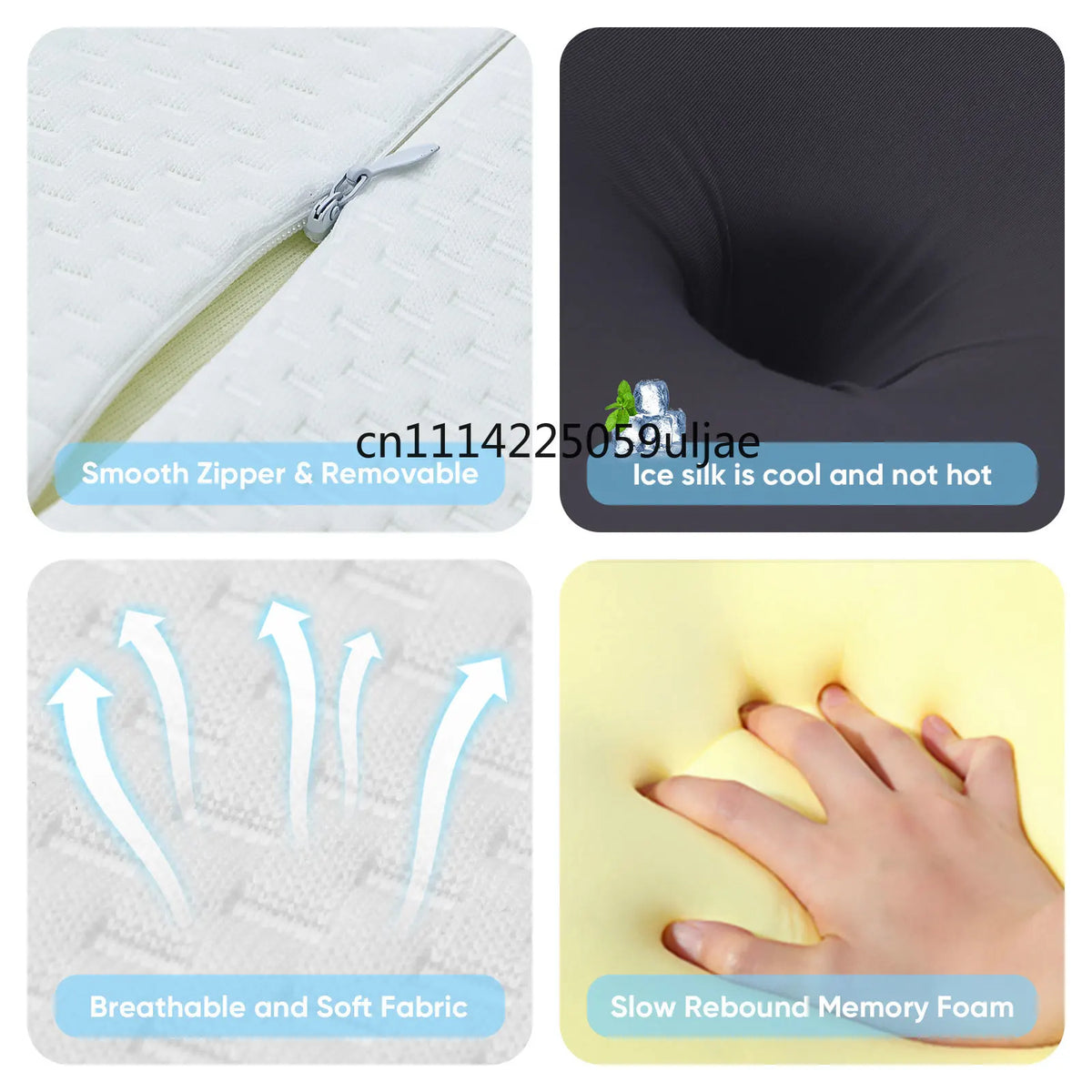 oreiller cervical ergonomique mousse mémoire forme soutien cou sommeil dos côté gris blanc