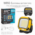 lampe travail led rechargeable port usb clip moderne jaune noir intense clips basculement