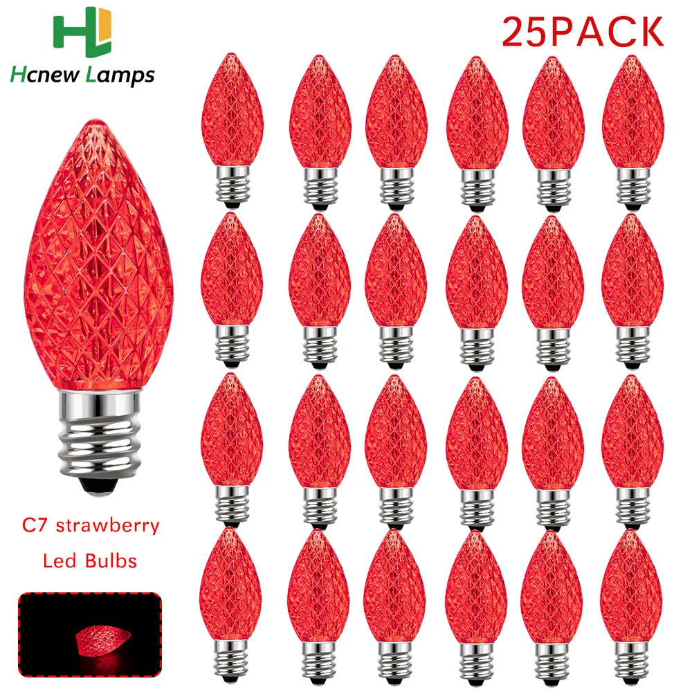 ampoules led multicolores rouge vert bleu jaune orange texturées clips coniques 25 pièces