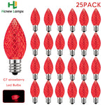 ampoules led multicolores rouge vert bleu jaune orange texturées clips coniques 25 pièces