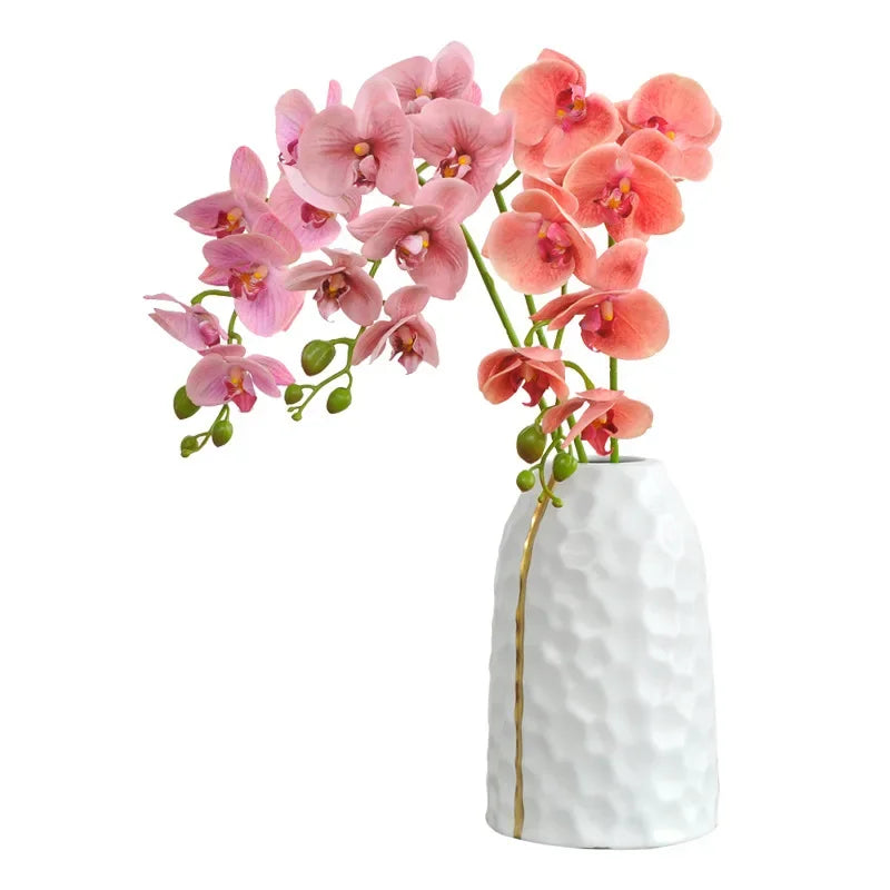 bouquet artificiel orchidées phalaenopsis rose blanc jaune moderne décoration intérieure mariage anniversaire fêtes