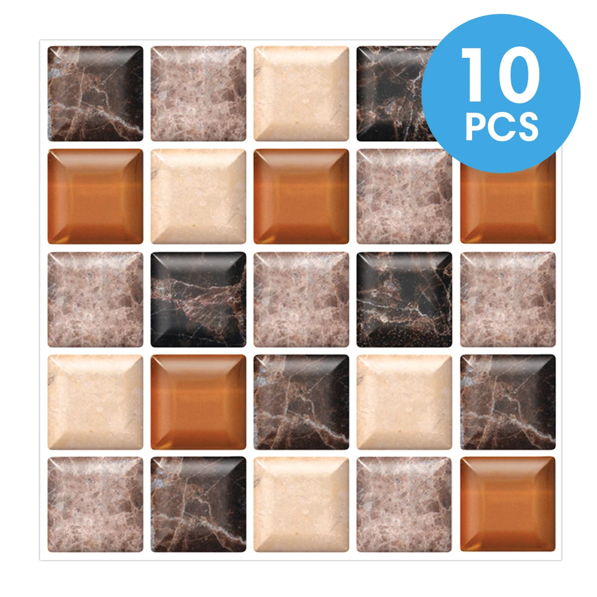 carreaux mosaïque adhésifs modernes 20x20cm imperméables antimoisissures résistants feu 10 feuilles